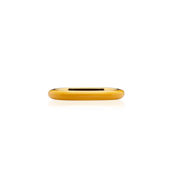 Enamel thin ring yellow (gold) i gruppen Ringar / Guldringar hos SCANDINAVIAN JEWELRY DESIGN (R2140GPEY)