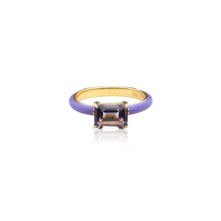 Iris enamel ring purple (gold) i gruppen Ringar / Guldringar hos SCANDINAVIAN JEWELRY DESIGN (R2141GEAB)