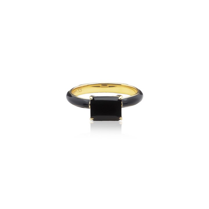 SOPHIE by SOPHIE Iris enamel ring black (gold)