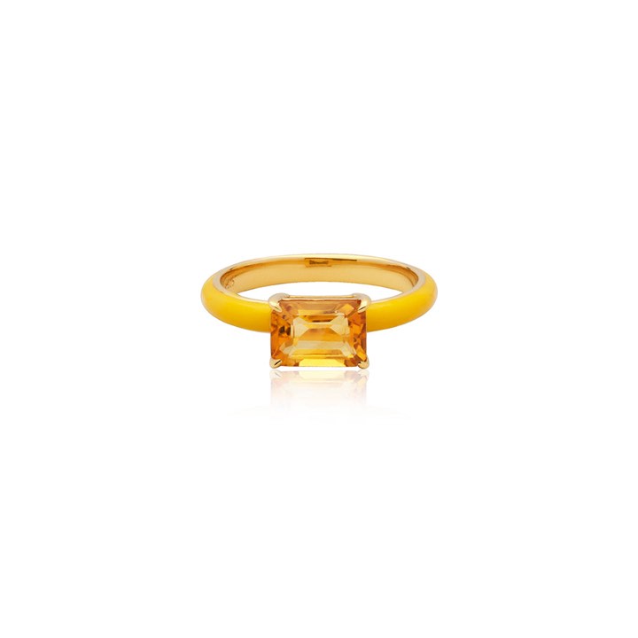 Iris enamel ring yellow (gold) i gruppen Ringar / Guldringar hos SCANDINAVIAN JEWELRY DESIGN (R2141GEYT)