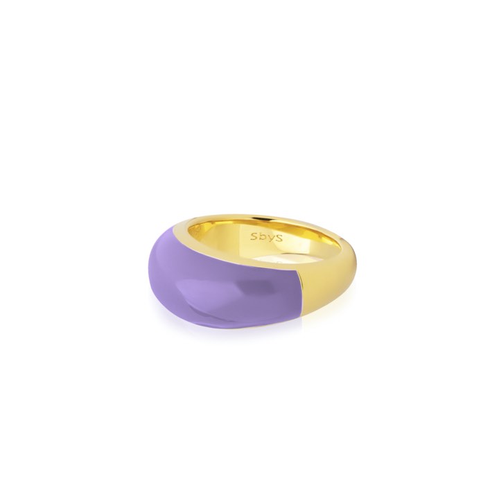Enamel bold ring purple (gold) i gruppen Ringar / Guldringar hos SCANDINAVIAN JEWELRY DESIGN (R2202GEPU)