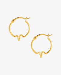 HOOPS Heartbeat Gold i gruppen Örhängen / Guldörhängen hos SCANDINAVIAN JEWELRY DESIGN (S08097G)