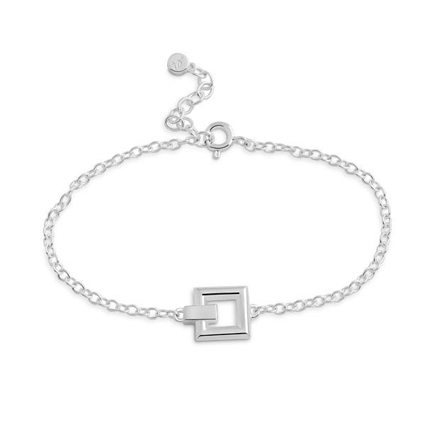 Skanshage SWEDEN Detail Square Armband silver