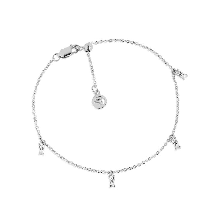 PRINCESS ANKLE CHAIN vita Zirkoner (silver)