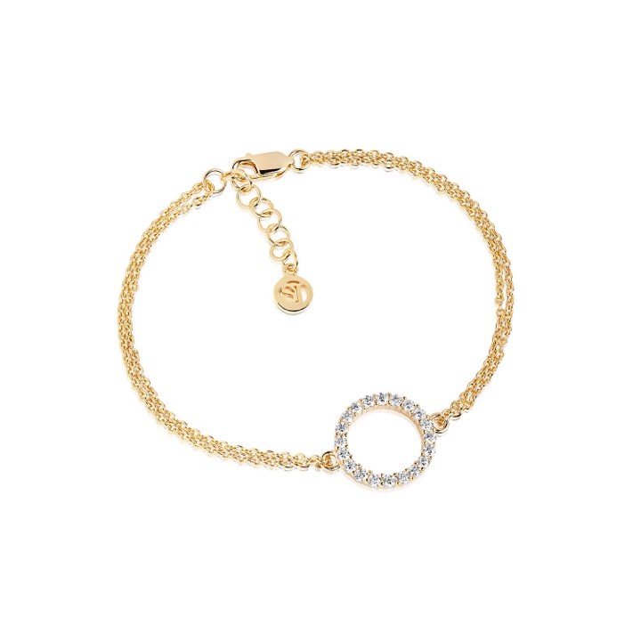 BIELLA GRANDE armband vita Zirkoner (guld)