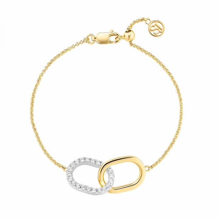 CAPIZZI DUE PICCOLO ARMBAND GULD/SILVER i gruppen Armband / Guldarmband hos SCANDINAVIAN JEWELRY DESIGN (SJ-B42236-CZ-2YG)