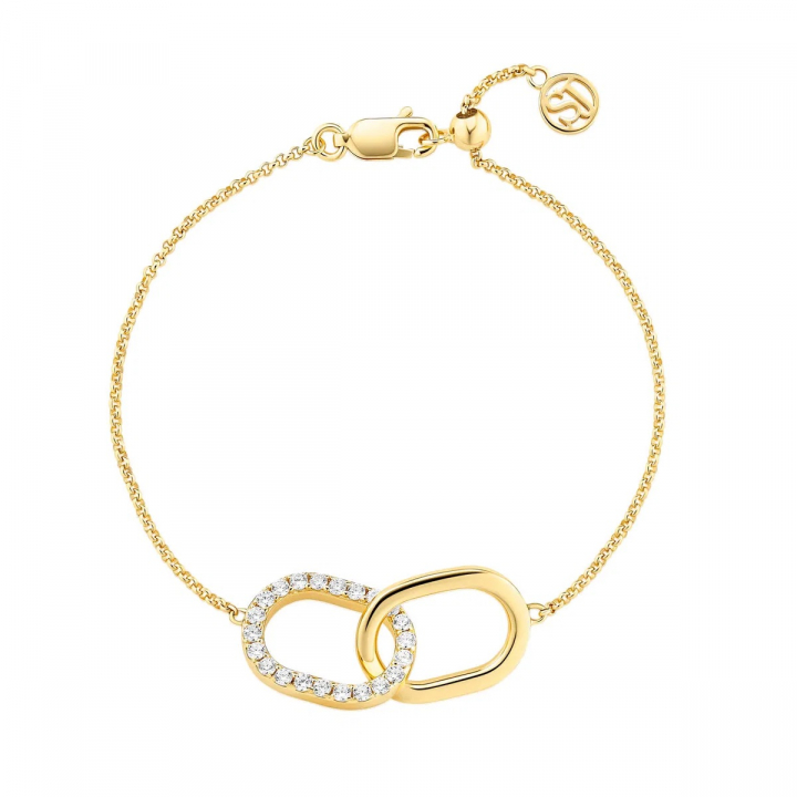 CAPIZZI DUE PICCOLO ARMBAND GULD i gruppen Armband / Guldarmband hos SCANDINAVIAN JEWELRY DESIGN (SJ-B42236-CZ-YG)