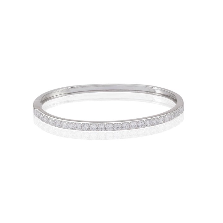 SIENA armband – LARGE vita Zirkoner (silver)