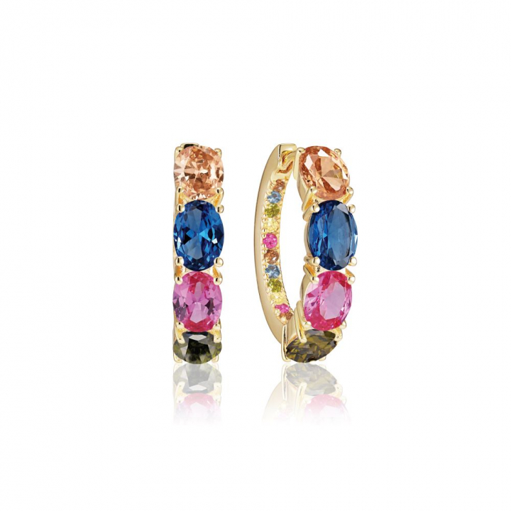 ELLISSE CREOLO EARRINGS Guld i gruppen Örhängen / Guldörhängen hos SCANDINAVIAN JEWELRY DESIGN (SJ-E2315-XCZ-YG)