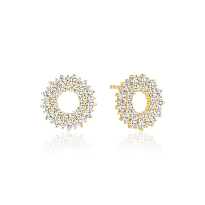 LIVIGNO EARRINGS Guld i gruppen Örhängen / Guldörhängen hos SCANDINAVIAN JEWELRY DESIGN (SJ-E2361-CZ-YG)