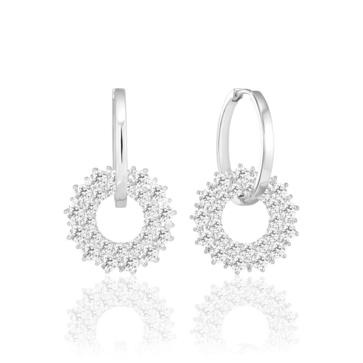 LIVIGNO DUE EARRINGS Silver i gruppen Örhängen / Silverörhängen hos SCANDINAVIAN JEWELRY DESIGN (SJ-E2362-CZ)