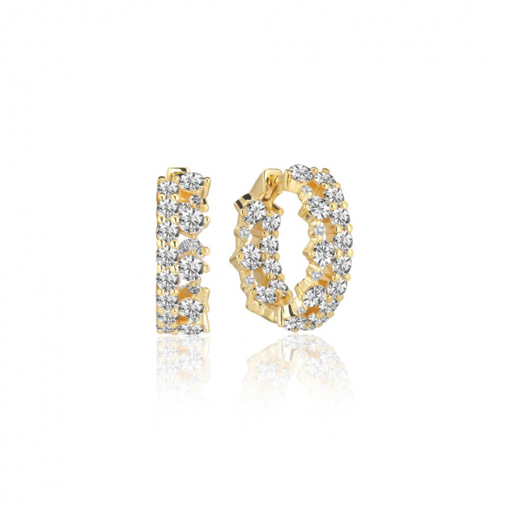 LIVIGNO CREOLO PICCOLO EARRINGS Guld i gruppen Örhängen / Guldörhängen hos SCANDINAVIAN JEWELRY DESIGN (SJ-E2363-CZ-YG)
