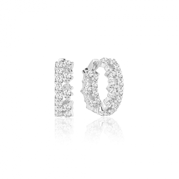 LIVIGNO CREOLO PICCOLO EARRINGS Silver i gruppen Örhängen / Silverörhängen hos SCANDINAVIAN JEWELRY DESIGN (SJ-E2363-CZ)
