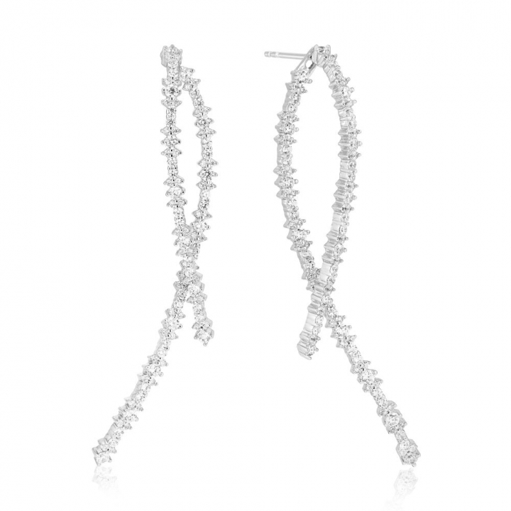 LIVIGNO LUNGO EARRINGS Silver i gruppen Örhängen / Silverörhängen hos SCANDINAVIAN JEWELRY DESIGN (SJ-E2368-CZ)