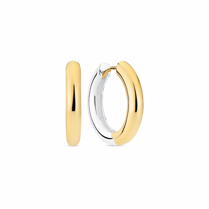 CARRARA PIANURA MEDIO Örhängen Silver/Guld i gruppen Örhängen / Guldörhängen hos SCANDINAVIAN JEWELRY DESIGN (SJ-E2471-2YG)