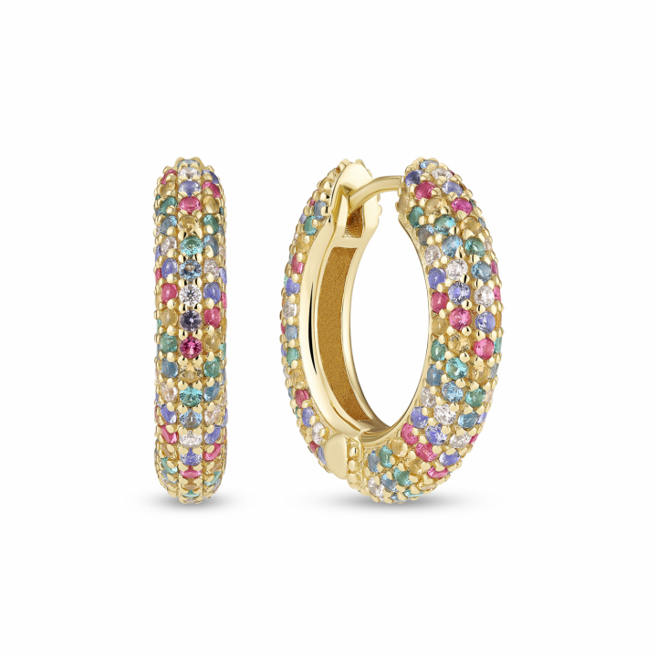 CARRARA MEDIO Örhängen Guld i gruppen Örhängen / Guldörhängen hos SCANDINAVIAN JEWELRY DESIGN (SJ-E2474-XCZ-YG)