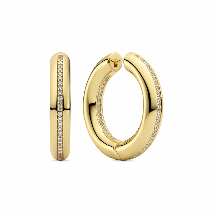 PALERMO MEDIO Örhängen Guld i gruppen Örhängen / Guldörhängen hos SCANDINAVIAN JEWELRY DESIGN (SJ-E2476-CZ-YG)