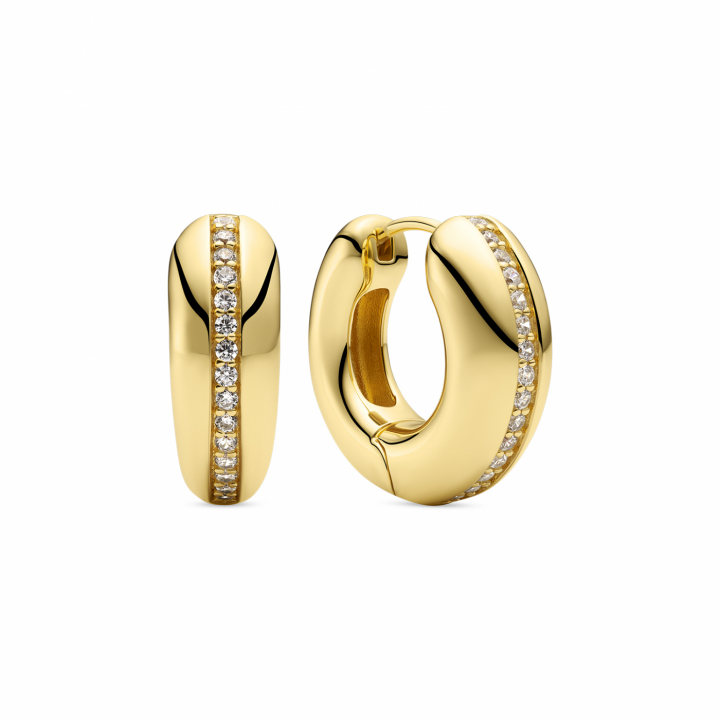 PALERMO PICCOLO Örhängen Guld i gruppen Örhängen / Guldörhängen hos SCANDINAVIAN JEWELRY DESIGN (SJ-E2588-CZ-YG)