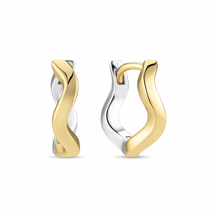 ELLERA WAVES PIANURA MEDIO Örhängen Silver/Guld i gruppen Örhängen / Guldörhängen hos SCANDINAVIAN JEWELRY DESIGN (SJ-E3859-2YG)