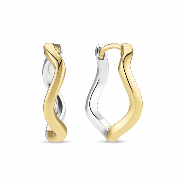 ELLERA WAVES PIANURA GRANDE Örhängen Silver/Guld i gruppen Örhängen / Guldörhängen hos SCANDINAVIAN JEWELRY DESIGN (SJ-E3869-2YG)