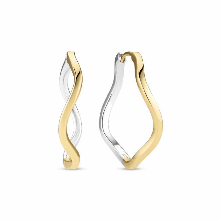 ELLERA WAVES PIANURA X-GRANDE Örhängen Silver/Guld i gruppen Örhängen / Guldörhängen hos SCANDINAVIAN JEWELRY DESIGN (SJ-E3879-2YG)
