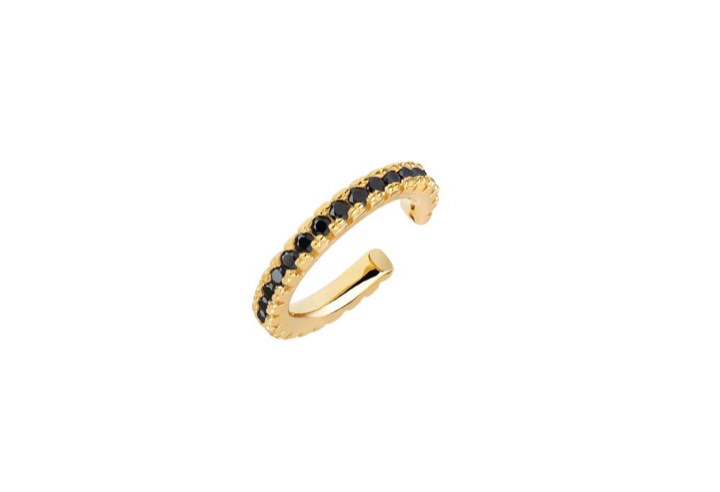 ELLERA PICCOLO EAR CUFF svarta Zirkoner (guld)