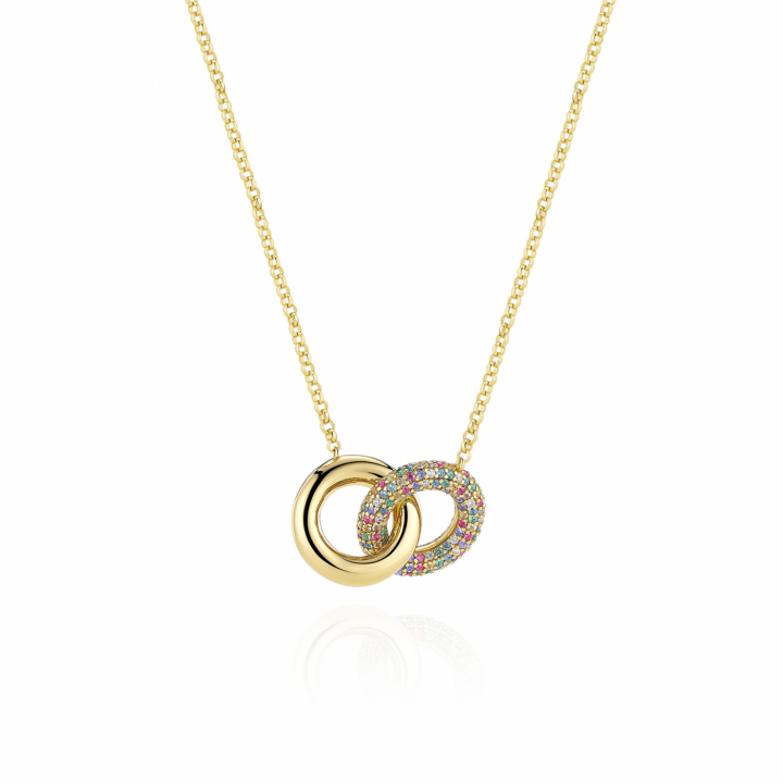 CARRARA DUE PICCOLO Halsband Guld i gruppen Halsband / Guldhalsband hos SCANDINAVIAN JEWELRY DESIGN (SJ-N2477-XCZ-YG)