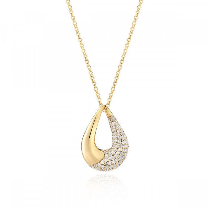 GLORENZA Halsband Guld i gruppen Halsband / Guldhalsband hos SCANDINAVIAN JEWELRY DESIGN (SJ-N2482-CZ-YG)