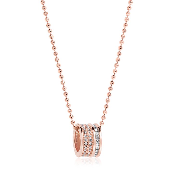 CORTE PICCOLO halsband vita Zirkoner (rosé)