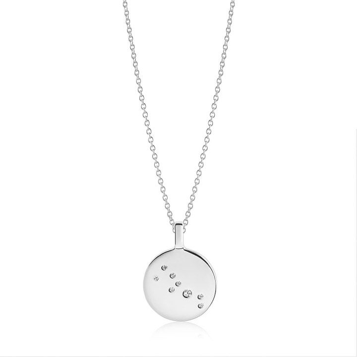 ZODIACO TAURUS halsband vita Zirkoner (silver)