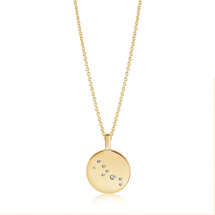 ZODIACO TAURUS halsband vita Zirkoner (guld)