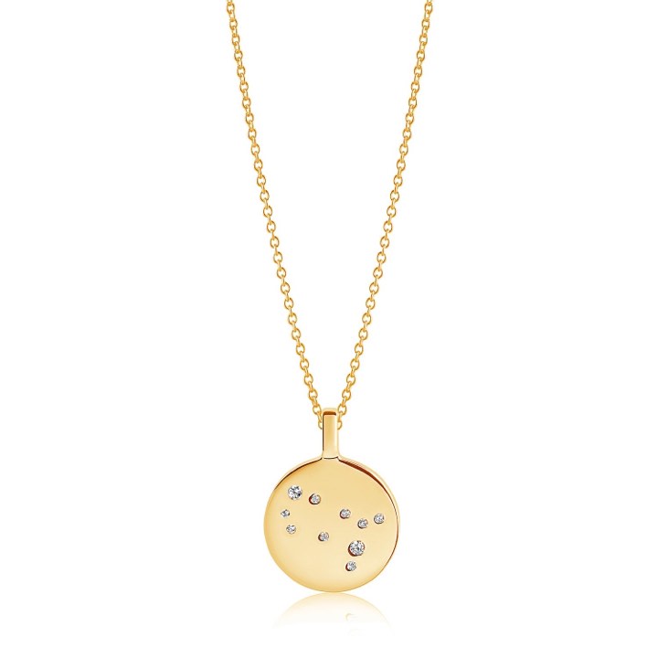 ZODIACO GEMINI halsband vita Zirkoner (guld)