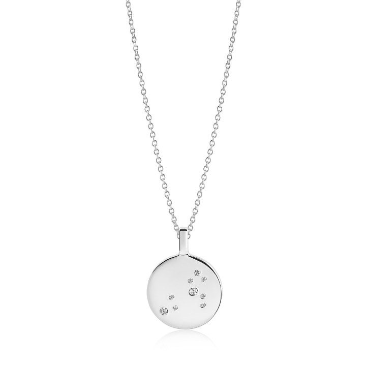 ZODIACO LEO halsband vita Zirkoner (silver) i gruppen Halsband / Silverhalsband hos SCANDINAVIAN JEWELRY DESIGN (SJ-P1058-CZ)
