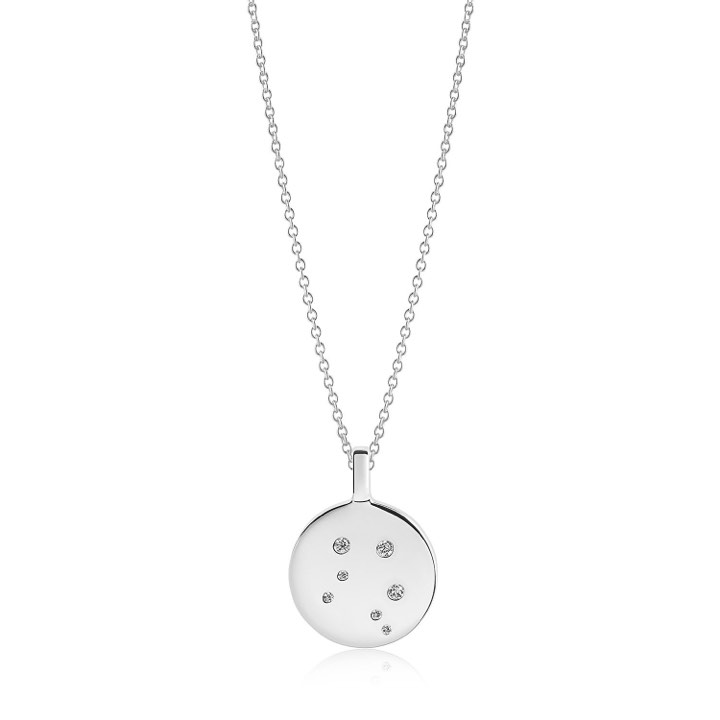 ZODIACO LIBRA halsband vita Zirkoner (silver) i gruppen Halsband / Silverhalsband hos SCANDINAVIAN JEWELRY DESIGN (SJ-P1060-CZ)