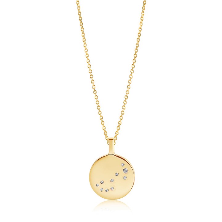 ZODIACO SCORPIO halsband vita Zirkoner (guld)