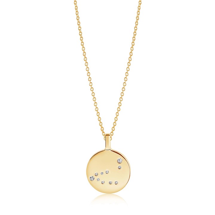 ZODIACO CAPRICORN halsband vita Zirkoner (guld)