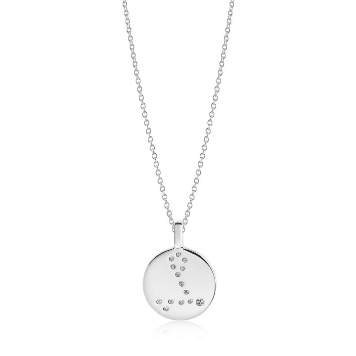 ZODIACO PISCES halsband vita Zirkoner (silver)