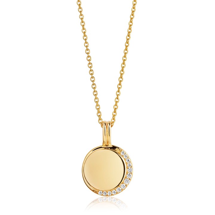 PORTOFINO halsband vita Zirkoner (guld) i gruppen Halsband / Guldhalsband hos SCANDINAVIAN JEWELRY DESIGN (SJ-P12015-CZ-SG)