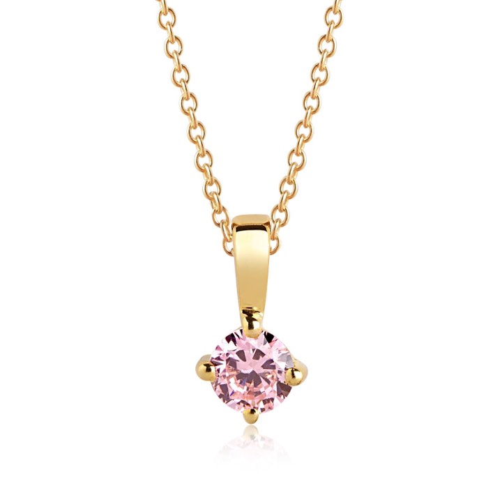 PRINCESS PICCOLO halsband Rosa Zirkoner (guld) 45 cm