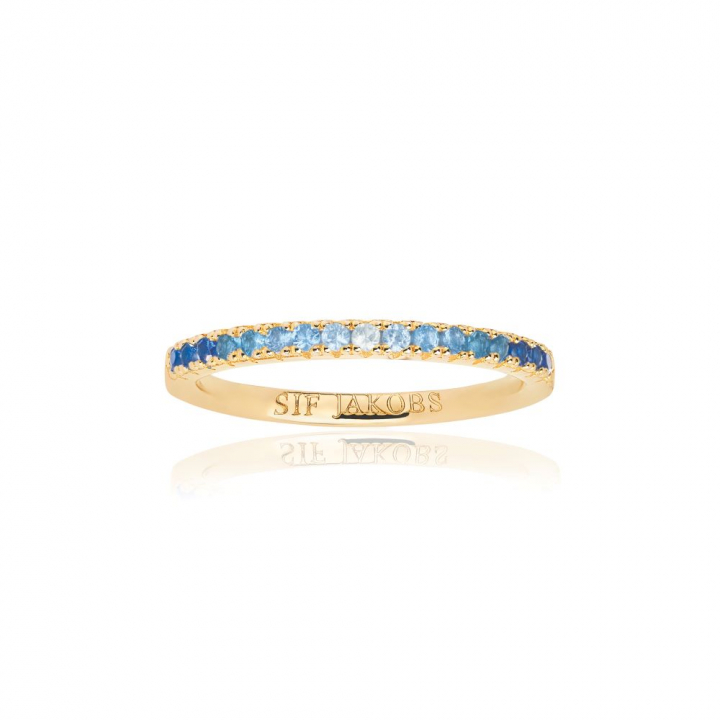 Ellera - 18k guldpläterad med zirkoner i blå och vit gradient Ring 52