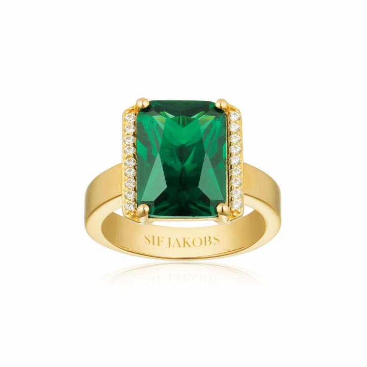 ROCCANOVA ALTRO GRANDE Ring Grön zirkonia Guld i gruppen Ringar / Guldringar hos SCANDINAVIAN JEWELRY DESIGN (SJ-R42267-GCZ-YG)