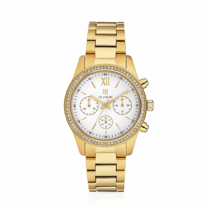 DOMENICA WATCH GULD i gruppen Accessoarer / Klockor hos SCANDINAVIAN JEWELRY DESIGN (SJ-W2409-CZ-YG)