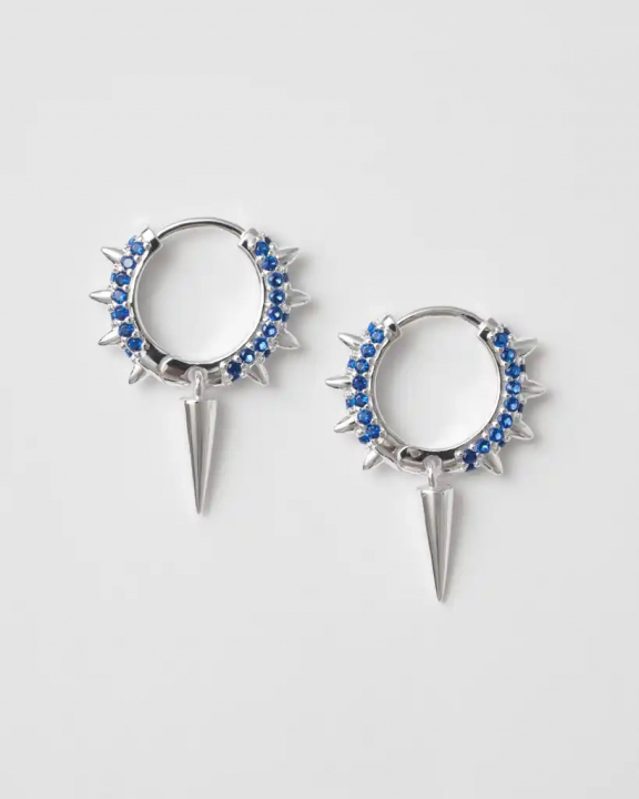 Maria Signuature Hoop Blå Silver i gruppen Örhängen / Silverörhängen hos SCANDINAVIAN JEWELRY DESIGN (SW-MSH-S-B)