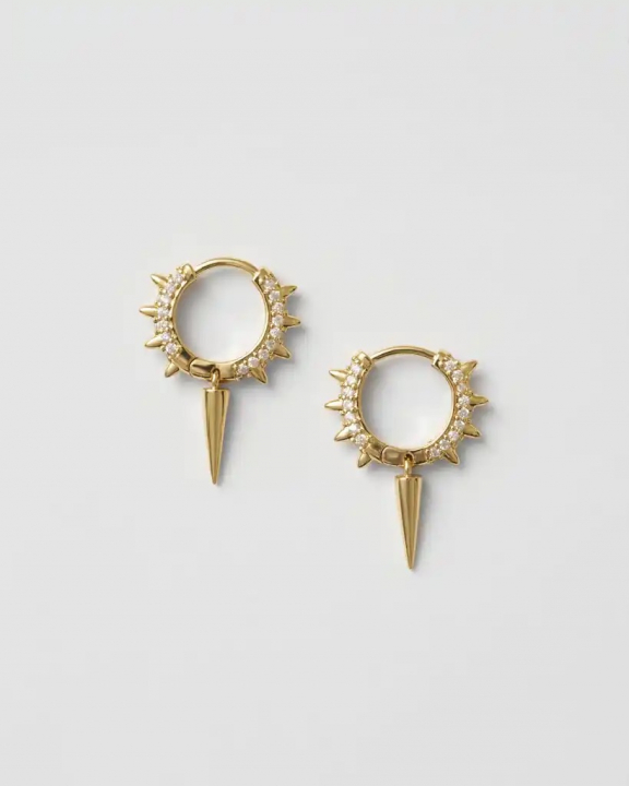 Maria Signature Hoop Mini Vit Guld i gruppen Örhängen / Guldörhängen hos SCANDINAVIAN JEWELRY DESIGN (SW-MSHM-G-V)
