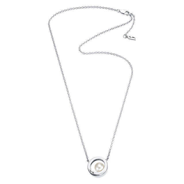 60's Pearl Halsband Silver 42-45 cm