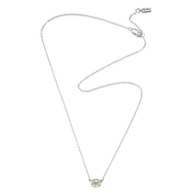 Love Bead Silver - Green Quartz Halsband Silver
