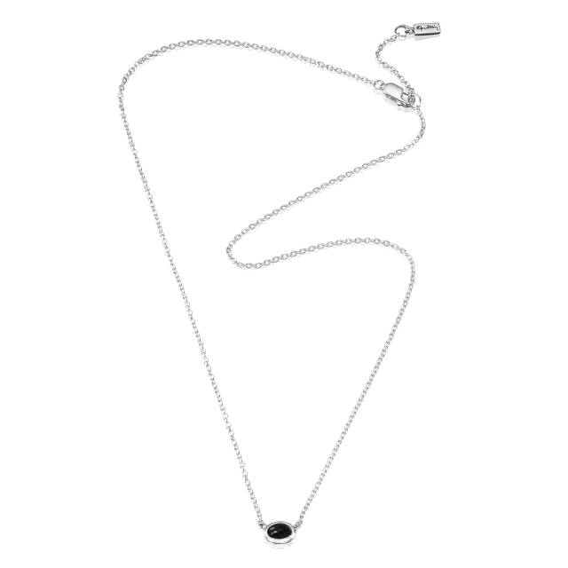 Love Bead Silver - Onyx Halsband Silver