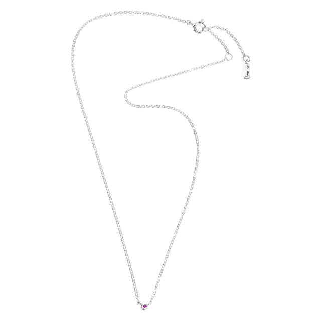 Micro Blink - Pink Sapphire Halsband Silver 40-45 cm
