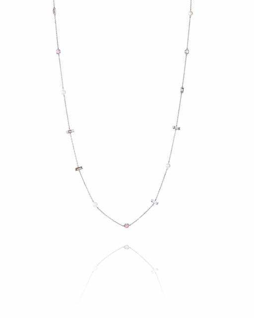 Dreams & Pearls Flow Halsband Silver 80cm