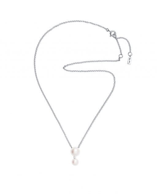 Drip Drop Pearl Necklace Silver
